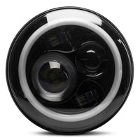 Raxiom 97-18 Jeep Wrangler TJ/JK Axial Halo Headlights w/ DRL Amber Signals- Blk Hsng (Clear Lens) - Lights