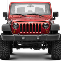 Raxiom 97-18 Jeep Wrangler TJ/JK Axial Series LED Daymaker Headlights- Black Housing (Clear Lens) - Lights