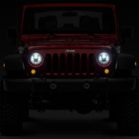 Raxiom 97-18 Jeep Wrangler TJ/JK Axial Series LED Daymaker Headlights- Chrome Housing (Clear Lens) - Lights