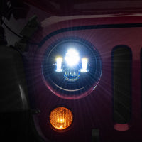 Raxiom 97-18 Jeep Wrangler TJ/JK Axial Series LED Daymaker Headlights- Black Housing (Clear Lens) - Lights