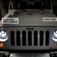 Raxiom 97-18 Jeep Wrangler TJ/JK Axial Series LED Daymaker Headlights- Black Housing (Clear Lens) - Lights