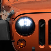 Raxiom 97-18 Jeep Wrangler TJ/JK Axial Series LED Headlights- Black Housing (Clear Lens) - Lights
