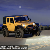 Raxiom 97-18 Jeep Wrangler TJ/JK Axial Series LED Headlights- Black Housing (Clear Lens) - Lights