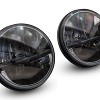 Raxiom 97-18 Jeep Wrangler TJ/JK Axial Series LED Headlights- Black Housing (Clear Lens) - Lights