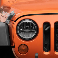 Raxiom 97-18 Jeep Wrangler TJ/JK Axial Series LED Headlights- Black Housing (Clear Lens) - Lights