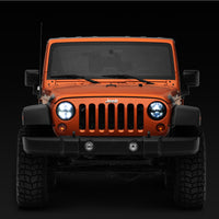 Raxiom 97-18 Jeep Wrangler TJ/JK Axial Series LED Headlights- Black Housing (Clear Lens) - Lights