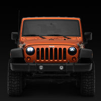 Raxiom 97-18 Jeep Wrangler TJ/JK Axial Series LED Headlights- Black Housing (Clear Lens) - Lights