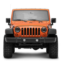 Raxiom 97-18 Jeep Wrangler TJ/JK Axial Series LED Headlights- Black Housing (Clear Lens) - Lights