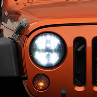 Raxiom 97-18 Jeep Wrangler TJ/JK Axial Series LED Headlights- Black Housing (Clear Lens) - Lights