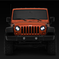 Raxiom 97-18 Jeep Wrangler TJ/JK Axial Spider LED Headlight w/ Amber DRL- Chrome Hsng (Clear Lens) - Lights