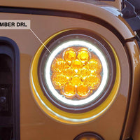Raxiom 97-18 Jeep Wrangler TJ/JK Axial Spider LED Headlight w/ Amber DRL- Chrome Hsng (Clear Lens) - Lights