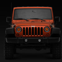 Raxiom 97-18 Jeep Wrangler TJ/JK Axial Spider LED Headlight w/ Amber DRL- Chrome Hsng (Clear Lens) - Lights