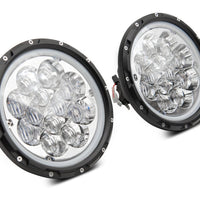 Raxiom 97-18 Jeep Wrangler TJ/JK Axial Spider LED Headlight w/ Amber DRL- Chrome Hsng (Clear Lens) - Lights