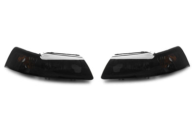 Raxiom 99-04 Ford Mustang Axial Series OE Style Headlights- Black Housing (Smoked Lens) - Lights