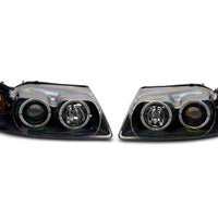 Raxiom 99-04 Ford Mustang Dual LED Halo Projector Headlights- Black Housing (Clear Lens) - Lights