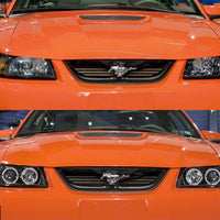 Raxiom 99-04 Ford Mustang Dual LED Halo Projector Headlights- Black Housing (Clear Lens) - Lights
