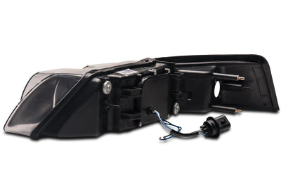 Raxiom 99-04 Ford Mustang Dual LED Halo Projector Headlights- Black Housing (Clear Lens) - Lights
