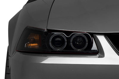 Raxiom 99-04 Ford Mustang Dual LED Halo Projector Headlights- Black Housing (Smoked Lens) - Lights