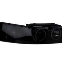 Raxiom 99-04 Ford Mustang Dual LED Halo Projector Headlights- Black Housing (Smoked Lens) - Lights