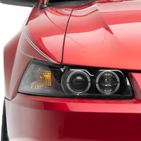 Raxiom 99-04 Ford Mustang Dual LED Halo Projector Headlights- Black Housing (Clear Lens) - Lights