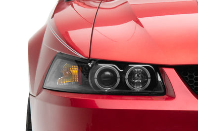 Raxiom 99-04 Ford Mustang Dual LED Halo Projector Headlights- Black Housing (Clear Lens) - Lights