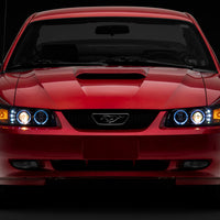 Raxiom 99-04 Ford Mustang Dual LED Halo Projector Headlights- Black Housing (Clear Lens) - Lights