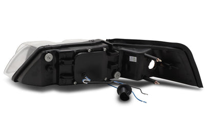 Raxiom 99-04 Ford Mustang Dual LED Halo Projector Headlights- Chrome Housing (Clear Lens) - Lights