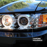 Raxiom 99-04 Ford Mustang Dual LED Halo Projector Headlights- Chrome Housing (Clear Lens) - Lights
