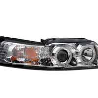 Raxiom 99-04 Ford Mustang Dual LED Halo Projector Headlights- Chrome Housing (Clear Lens) - Lights