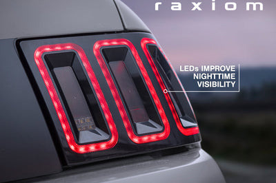 Raxiom 99-04 Ford Mustang Excluding 99-01 Cobra Icon LED Tail Lights- Black Housing (Smoked Lens) - Lights