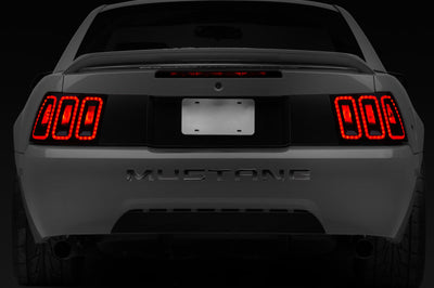 Raxiom 99-04 Ford Mustang Excluding 99-01 Cobra Icon LED Tail Lights- Black Housing (Smoked Lens) - Lights