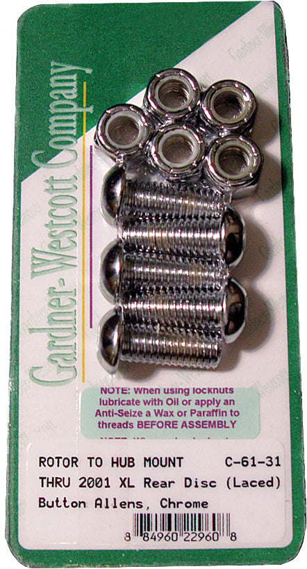 Gardnerwestcott Rear Brake Rotor Allen Bolts 92-up Big Twin Laced Wheel - Harddrive Products