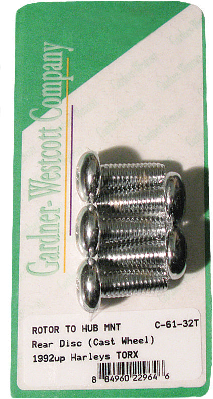 Gardnerwestcott Rear Brake Rotor Torx Buttonhead 92-up Cast - Harddrive Products