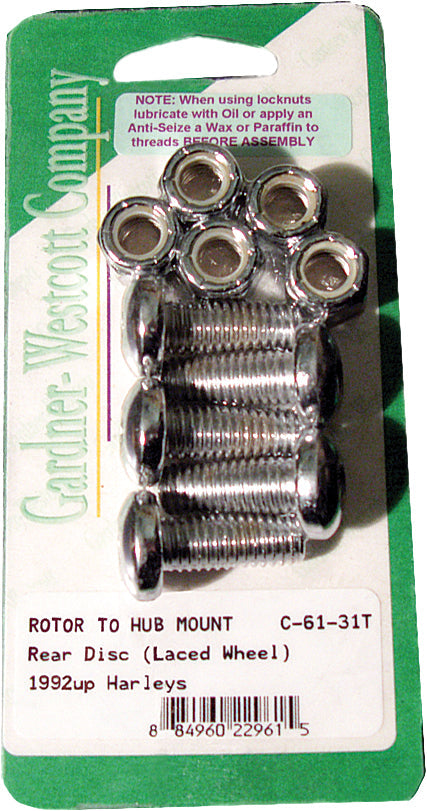 Gardnerwestcott Rear Brake Rotor Torx Buttonhead 92-up Laced - Harddrive Products