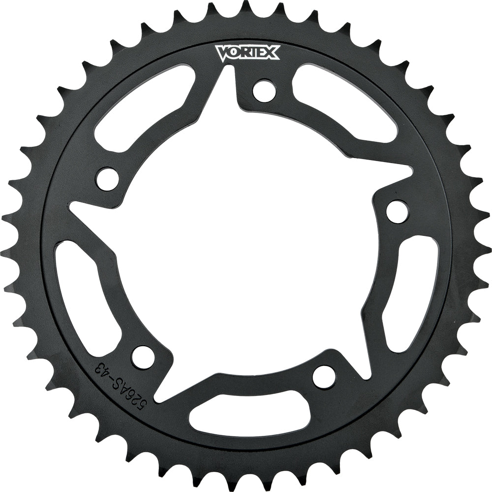 Vortex Rear Sprocket Steel 43t-520 Black Yam - Street Collection