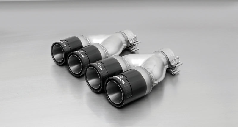 Remus 2006 Peugeot 207 1.4L/1.6L 84mm Black Chrome Straight w/Carbon Insert Tail Pipe Set - Exhaust Mufflers & Tips