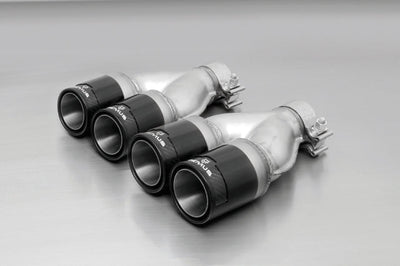 Remus 2006 Peugeot 207 1.4L/1.6L 84mm Black Chrome Straight w/Carbon Insert Tail Pipe Set - Exhaust Mufflers & Tips