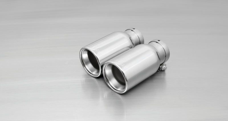 Remus 2011 Abarth Punto Evo 1.4L 90mm Straight Rolled Edge Chromed Tail Pipe Set - Exhaust Mufflers & Tips