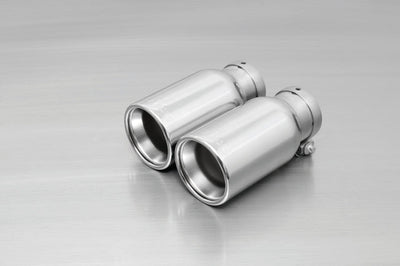 Remus 2011 Abarth Punto Evo 1.4L 90mm Straight Rolled Edge Chromed Tail Pipe Set - Exhaust Mufflers & Tips