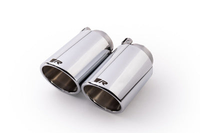 Remus Stainless Steel 102mm Angled Chrome w/Adj Clamp Tail Pipe Set (Pair) - Exhaust Mufflers & Tips