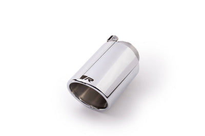 Remus Stainless Steel 102mm Angled Rolled Edge Chrome w/Adjustable Clamp Tail Pipe (Single) - Exhaust Mufflers & Tips
