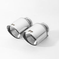 Remus Stainless Steel 102mm Short Style Straight Chrome Tail Pipe Set (Pair) - Exhaust Mufflers & Tips