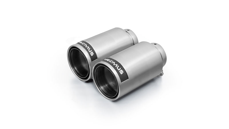 Remus Stainless Steel 98mm Polished w/Carbon Insert Tail Pipe Set (Pair) - Exhaust Mufflers & Tips