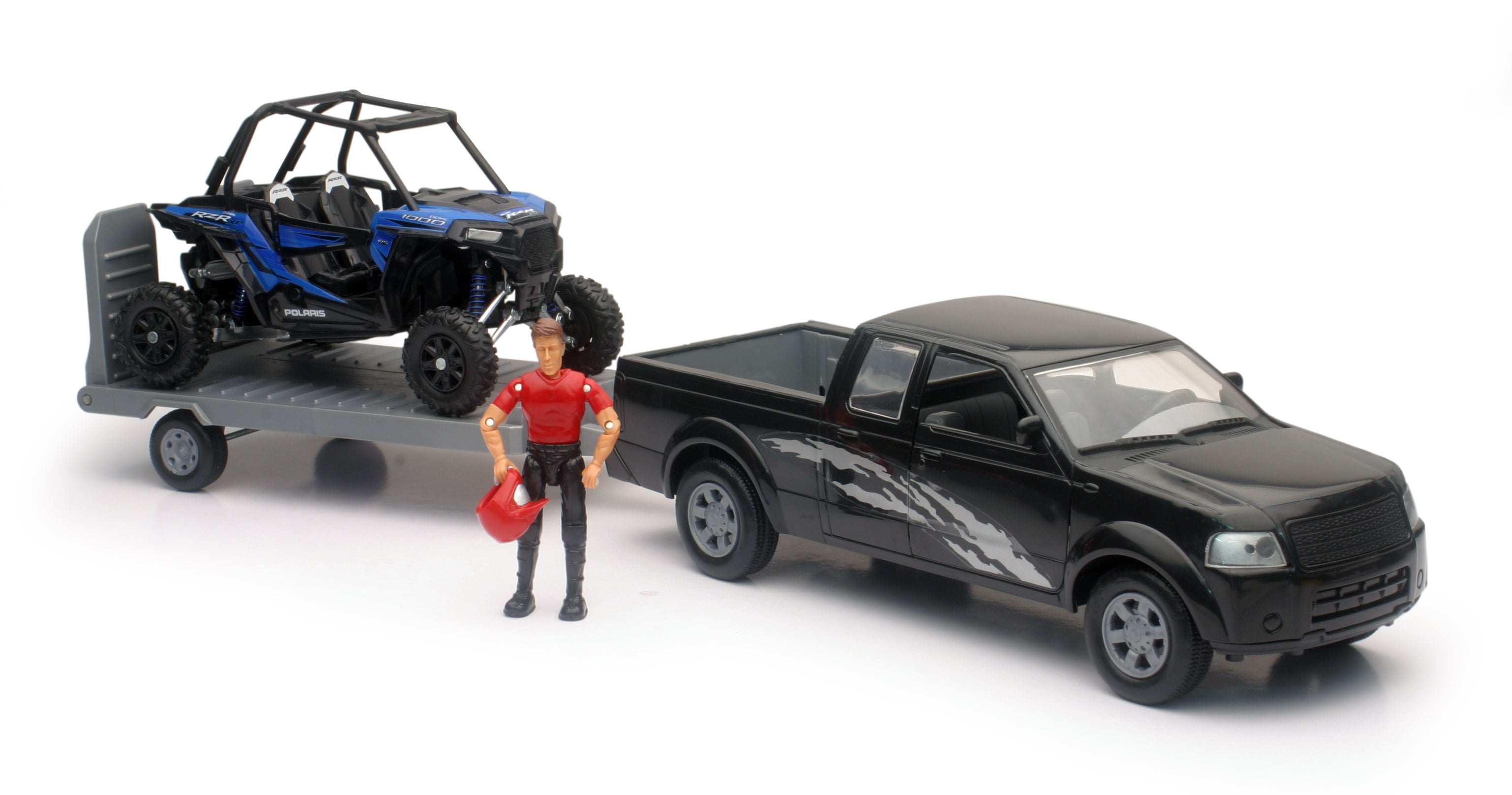 New-ray Replica 1:18 Truck/trailer/utv Truck Black/rzr Blue - Apparel Collection