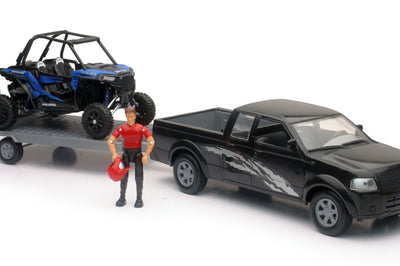 New-ray Replica 1:18 Truck/trailer/utv Truck Black/rzr Blue - Apparel Collection