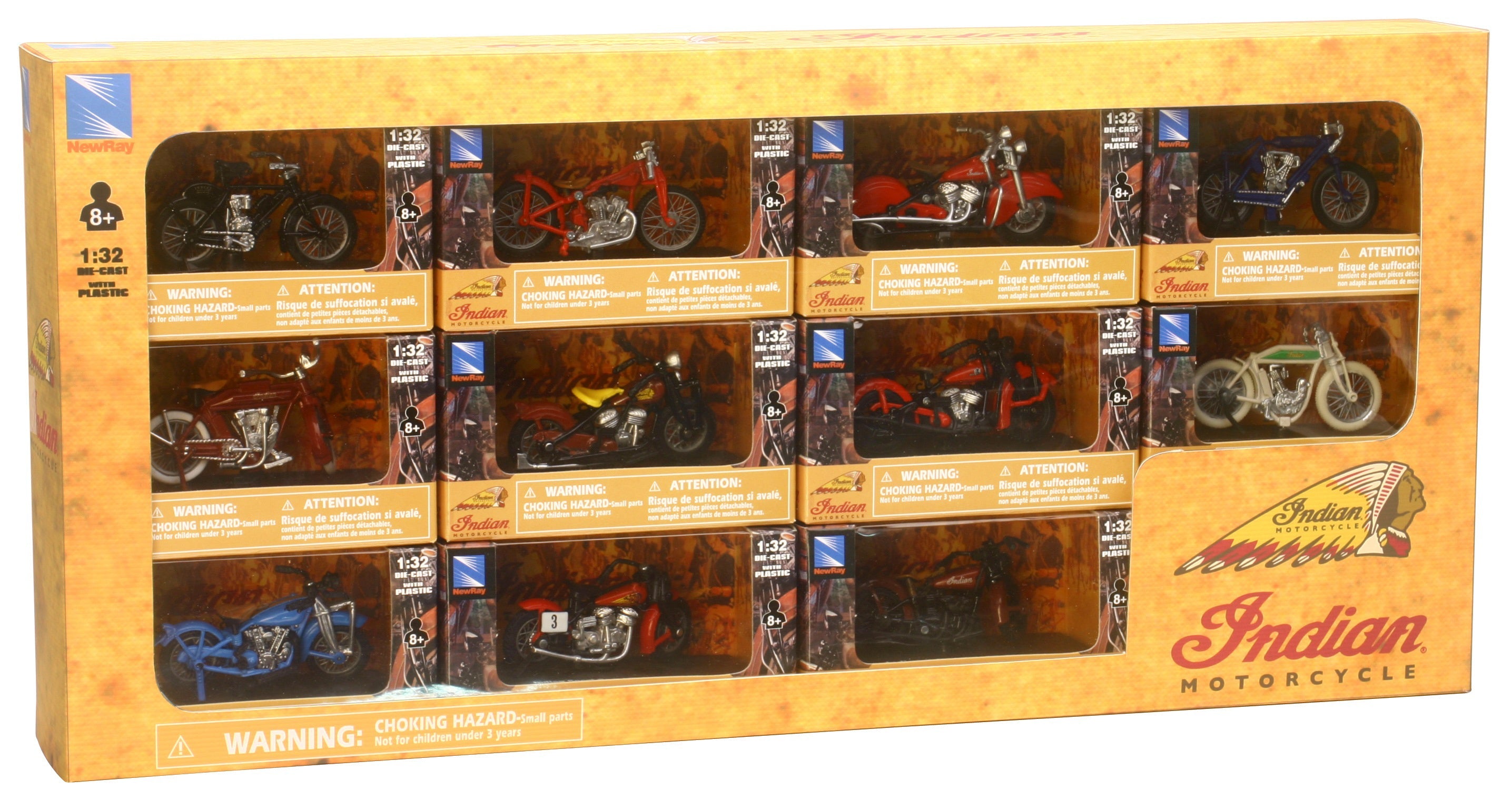 New-ray Replica 1:32 Sport Scout Set 11/pc Assorted Indian Models - Apparel Collection