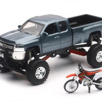 New-ray Replica 1:43 Truck/race Bike Chevy Grey/honda Red - Apparel Collection