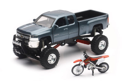 New-ray Replica 1:43 Truck/race Bike Chevy Grey/honda Red - Apparel Collection