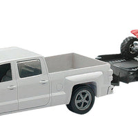 New-ray Replica 1:43 Truck/trailer/atv Chevy White/atv Red - Apparel Collection