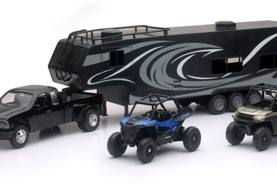 New-ray Replica Pick Up Toy Hauler W/polaris Vehicles Set - Apparel Collection